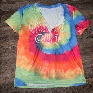 Vibrant Tie-Dye 'Chill Out' Women's Tee
